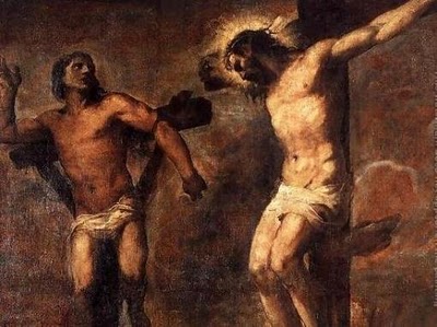 Christ and the Good Thief (c. 1566), by Titian (1490-1576) (Public domain) Christ and the Good Thief (c. 1566), by Titian (1490-1576) (Public domain)